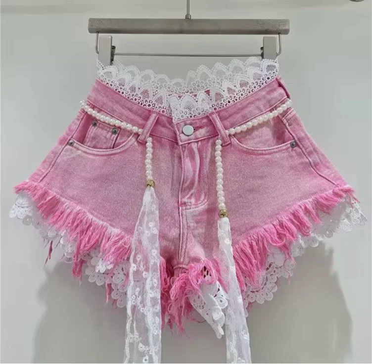 Pink lacey shorts