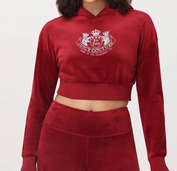 Juicy Couture Scotty Hoodie - X-Small - Red Dahliah