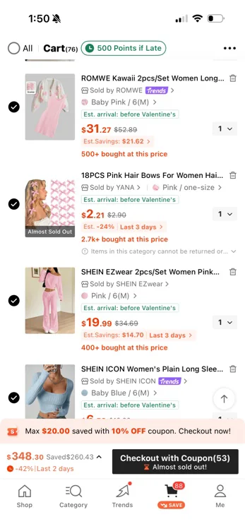 My SHEIN cart 😍😍
