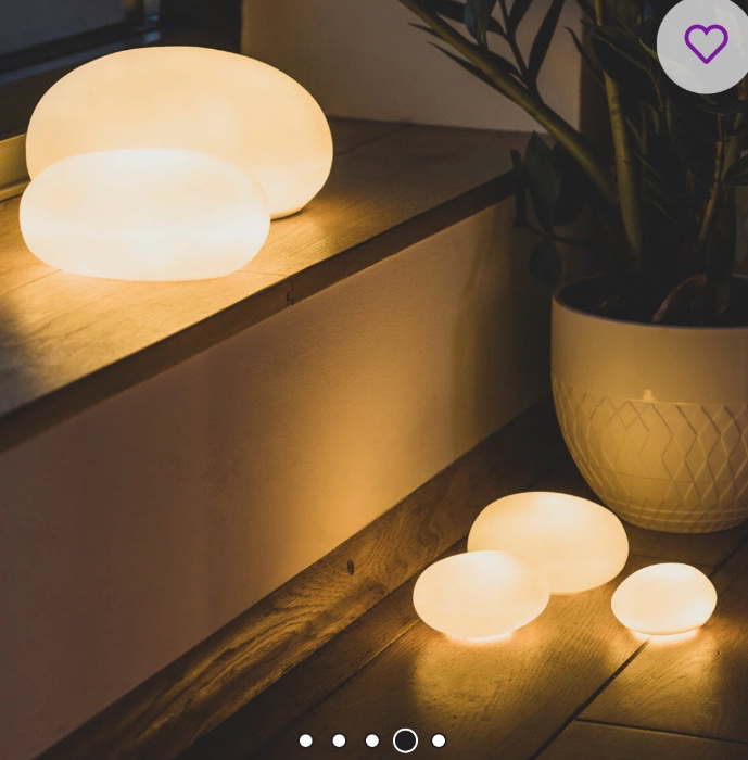 Räder Light Pebbles - Set of 3 - Matte Porcelain with LED Light