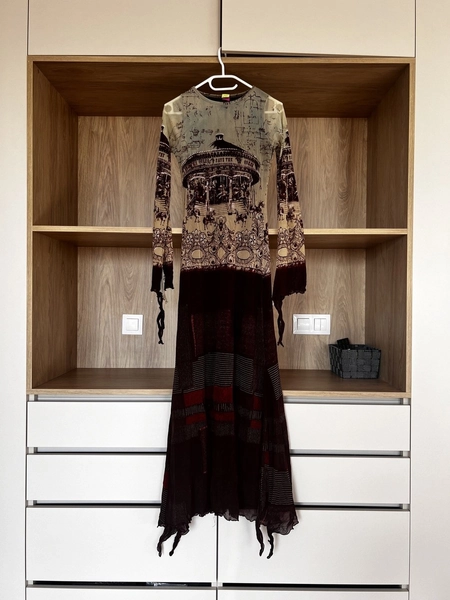 Save The Queen Maxi Dress carousele y2k Vintage Italy Mesh copine avant garde