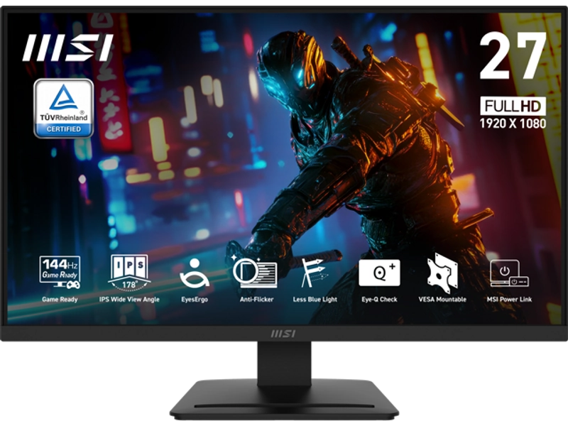 MSI PRO MP273L E14 27-inch IPS 1920 x 1080 (FHD) Gaming Office Monitor, 144Hz, Adaptive-Synch, HDR Ready, HDMI, VGA Port,VESA Mountable, Tilt, 4-side