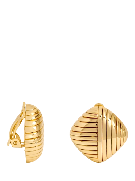 Jon Richard Ridge Square Clip On Earrings