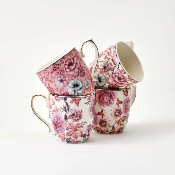 Pink Passion Coffee Mug w/ Gold Handle 460ml Asst