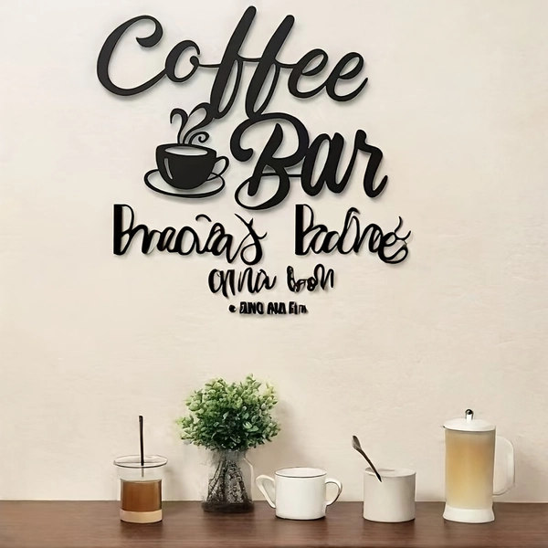 TEMU Vintage Black Metal Coffee Cup Wall Decor Suitable For Coffee Shops And . Adds Charm, With A And Lettering Design That Refreshes Of And Coffee