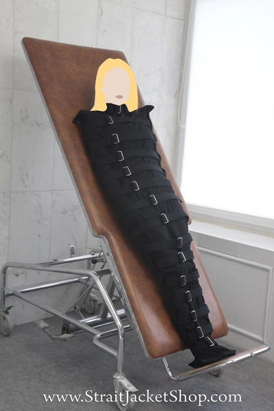 Black Sleep Sack Bondage Body Bag - Straitjacket Mummification / Asylum / Restraining / Locked with Zipper and Belts / Canvas