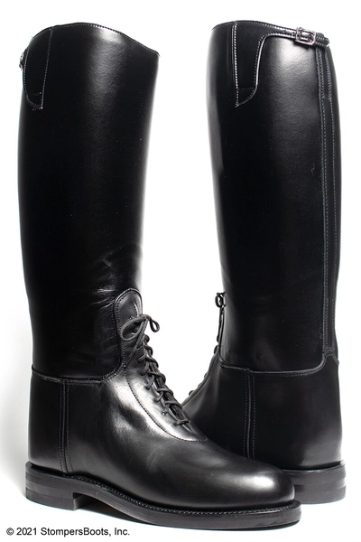 Dehner Black Leather Bal-Laced Patrol Boots