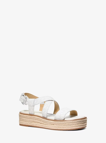 Sandale tip espadrile Lynn cu platformă și logo distinctiv