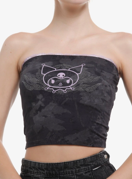 Kuromi Lace & Stud Tube Top