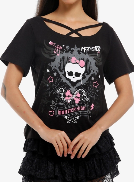 Monster High Skullette Crisscross Girls T-Shirt