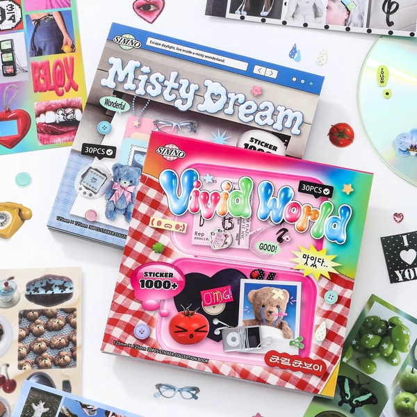 30 Sheets Coated Paper Sticker Book, Y2K Bear Vintage Misc Stickers for Journal Collage - AliExpress 21