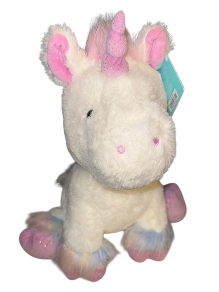 HUGme Unicorn Plush 16 inch Stuffed Animal White with Pastel Rainbow Colors NWT