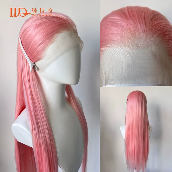 Pastel Pink Straight Synthetic Lace Wig Long Silk Straight Wig Frontal Lace Wigs for Women Cosplay Ready to Wear Light Pink Wig - AliExpress 