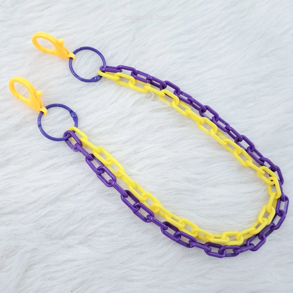 Colorful Plastic Layered Clip-On Chains, Intersex Pride Flag Colors Wallet Chain, Pants Keychain