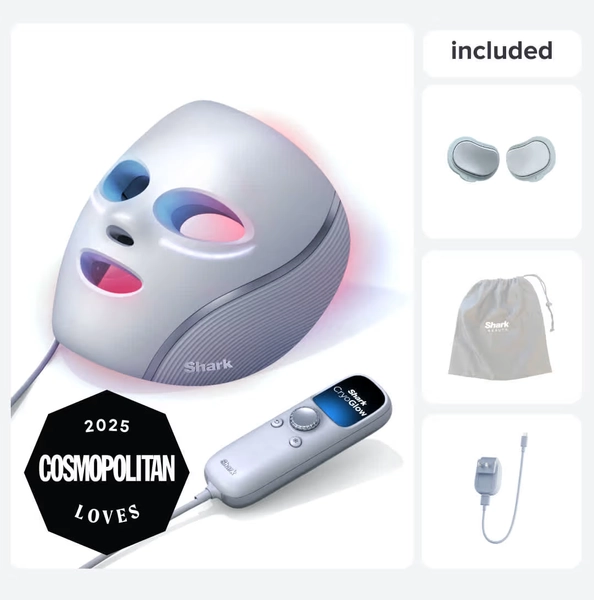 Shark™ CryoGlow™ Red Blue & Infrared iQLED Face Mask & Under Eye Cooling, Lilac Chill