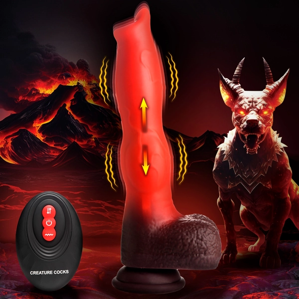 Ramming Hound Thrusting & Vibrating Silicone Dildo - Creature Cocks