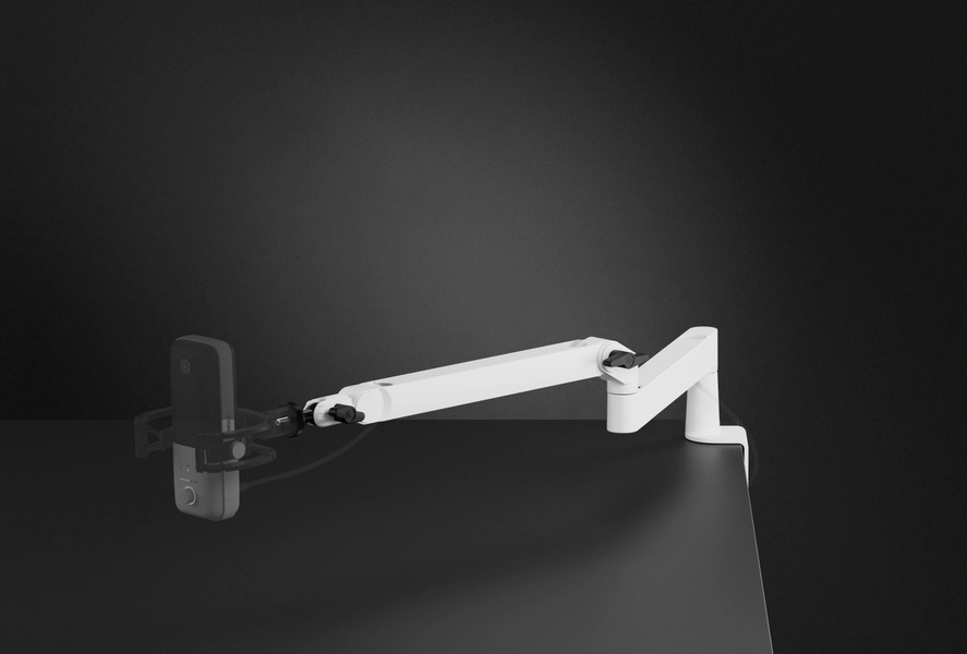 Wave Mic Arm LP + Desk Plate | White 