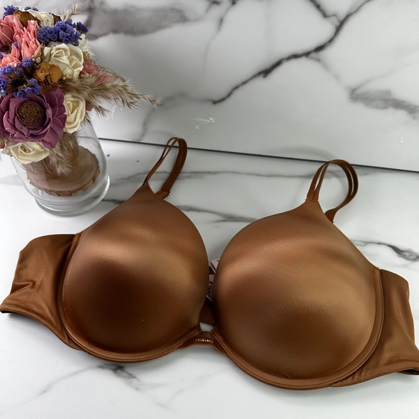 Victoria's Secret Very Sexy Push Up Bra 42C Brown Satin Smooth Underwire