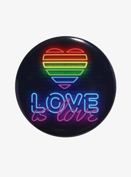 Love Is Love Neon Sign 3 Inch Button
