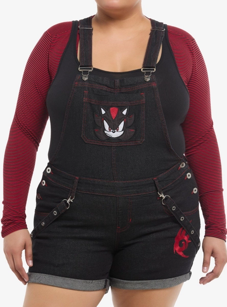 Sonic The Hedgehog Shadow Denim Shortalls Plus Size