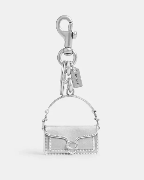 Silver/Silver Tabby Bag Charm