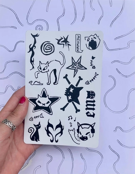 Emo Kitty Sticker Sheet