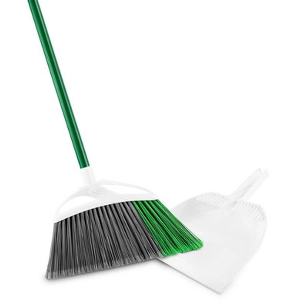 Libman 15 in. Extra-Large Precision Angle Broom and Dustpan Set with Steel Handle