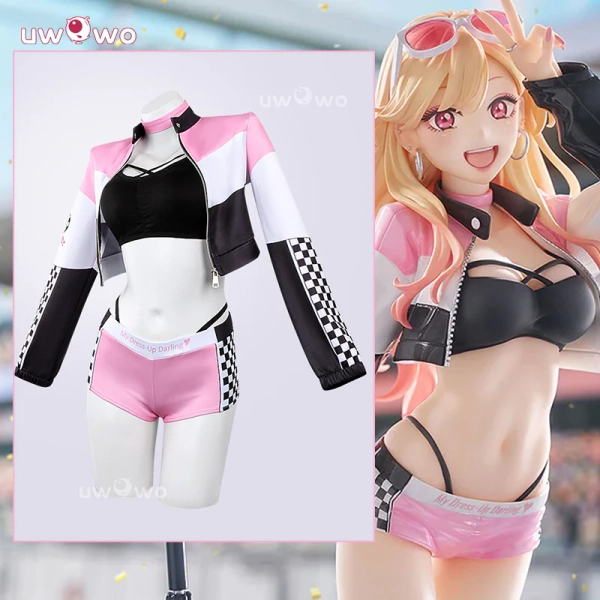 Uwowo Collab Series: Anime My Dress-Up Darling Marin Kitagawa Pink Race Queen Cosplay Costume S-2XL