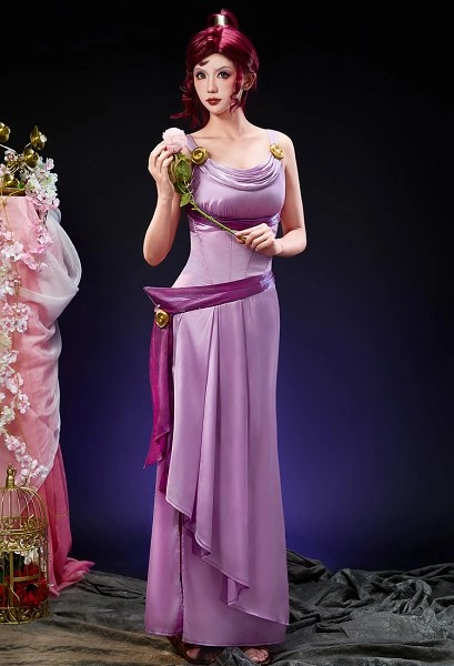 Hercules Meg Cosplay Costume Dress with Headband