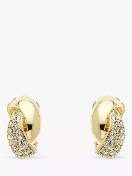 Emma Holland Crystal Twist Clip-On Earrings, Gold