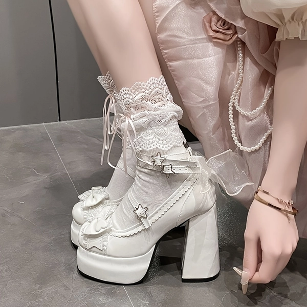Milk Foam Party New Style Lo Shoes Ultra High Heel Summer Lolita Pink Shoes Cosplay Convention Essential Small Shoes Student Fairy Style, Women Shoes