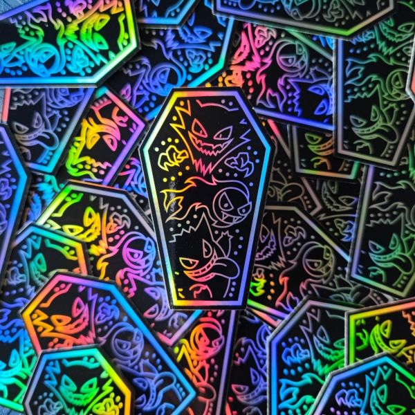 Poke Inspired Spooky Sticker! Scrapbooking, Gifts, Stocking Fillers, Halloween, Holographic Decal Kawaii Anime stickers