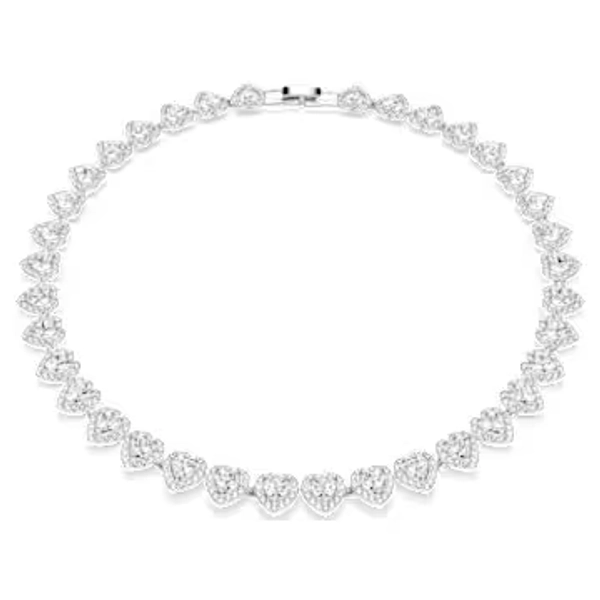 Ariana Grande x Swarovski necklace, Mixed cuts, Heart, White, Rhodium plated