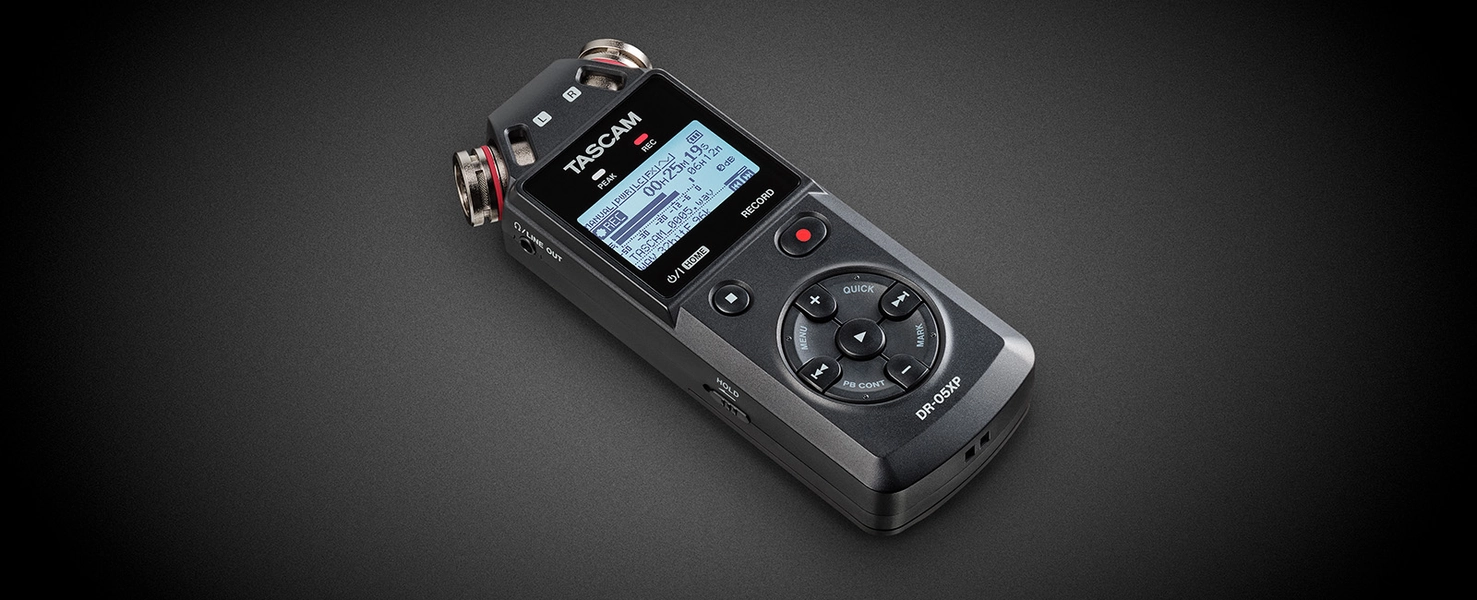 DR-05XP | 2-Channel 32-Bit Float Portable Handheld Recorder With USB-C Interface | TASCAM - United States