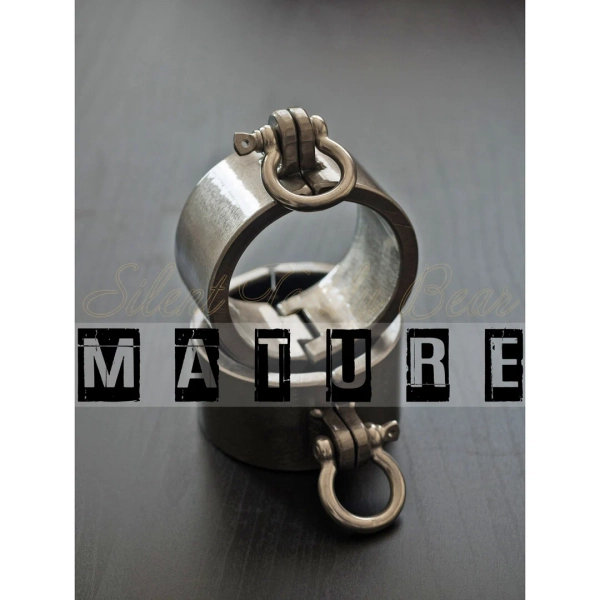 Very Heavy Shackles 4cm / 1.6" wide. (wrists + additional loop)