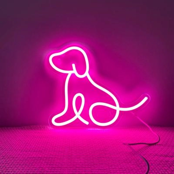 Dog Neon Sign (Purple 13")
