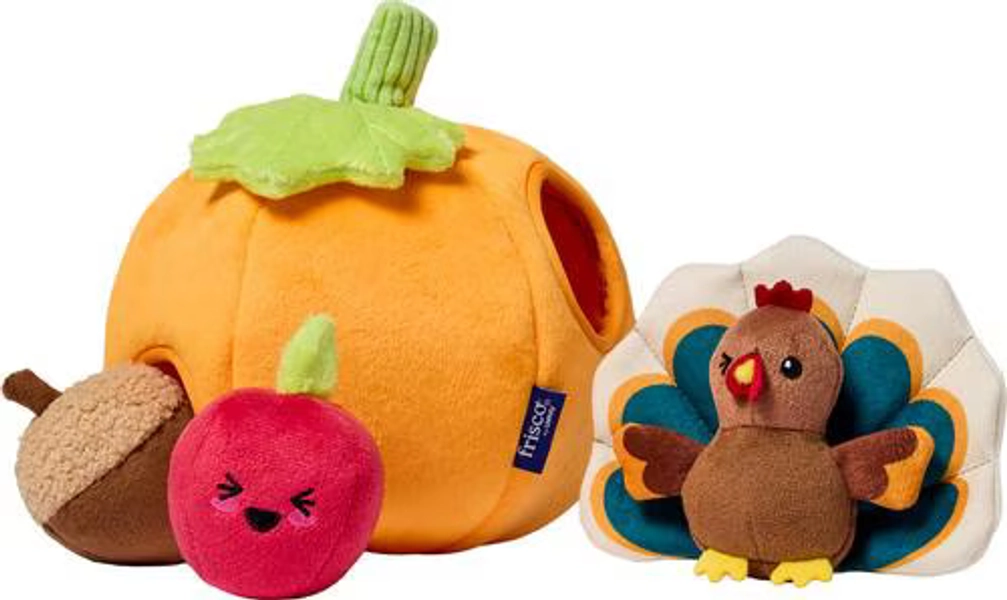 FRISCO Pumpkin Hide & Seek Puzzle Plush Squeaky Dog Toy, Small/Medium - Chewy.com