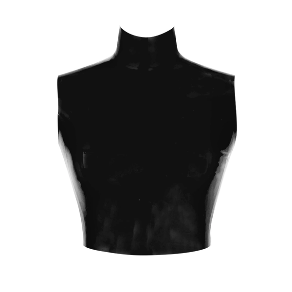 Latex Sleeveless Joy Crop Top in supatex black