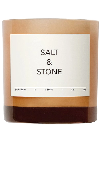 SALT & STONE Saffron & Cedar Candle in Beauty: NA.