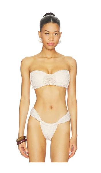 x Elsa Hosk Rosa Bandeau Bikini Top small