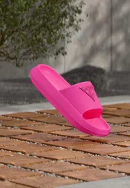 Pantolette flach - neon lights pink