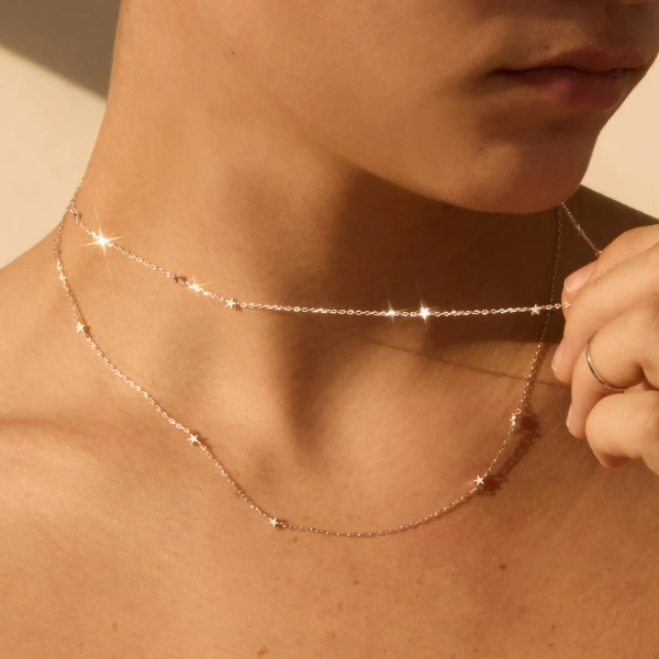 Nocturne Star Necklace, Silver