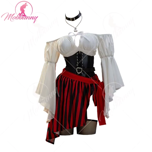 Mobbunny Tenue de lingerie sexy de pirate pour femme Costume d'Halloween Haut à une épaule et jupe irréguliÚre avec ceinture et masque pour les yeux - AliExpress 200000532