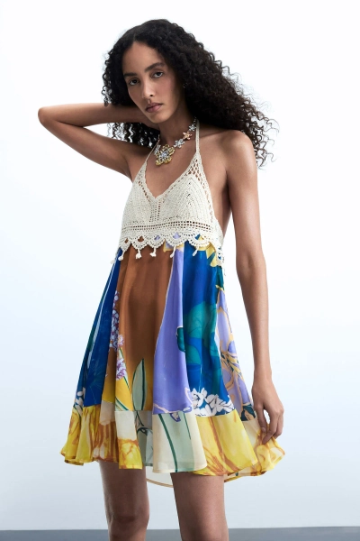 Sleeveless printed dress multicolour Women's I Desigual.com