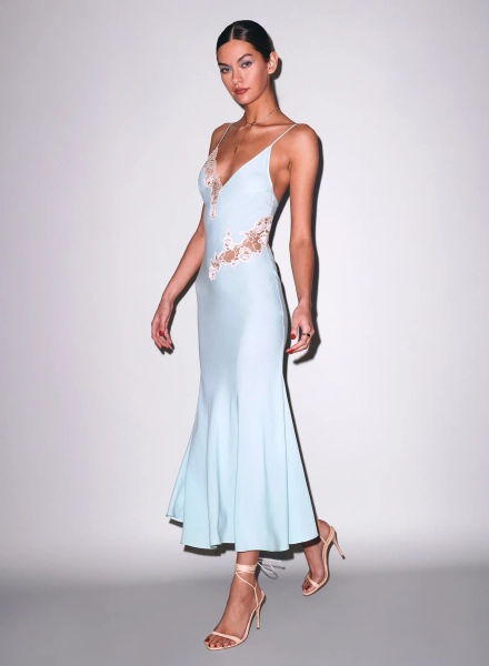 Frosted Mint Juliet Lace Maxi Dress | Fleur du Mal