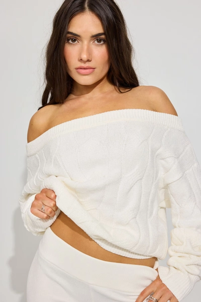 Chenille Off Shoulder Sweater - Size XS