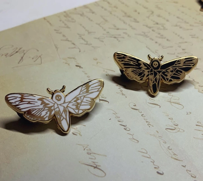 OPAQUE KINTSUGI Moth Silence of the Lambs Hannibal Hannigram Enamel Pins - Etsy