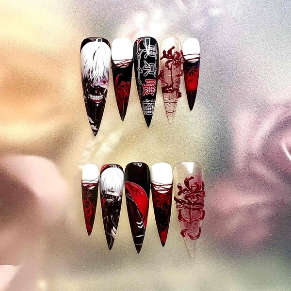 Kaneki with Red Spider Lily | Froni Nail