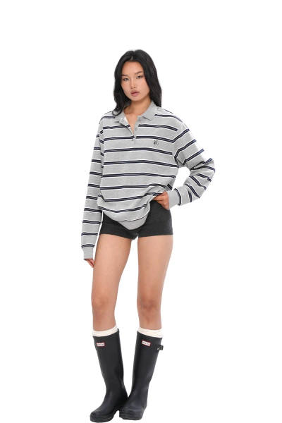 RETRO STRIPED LONG SLEEVE POLO SHIRT