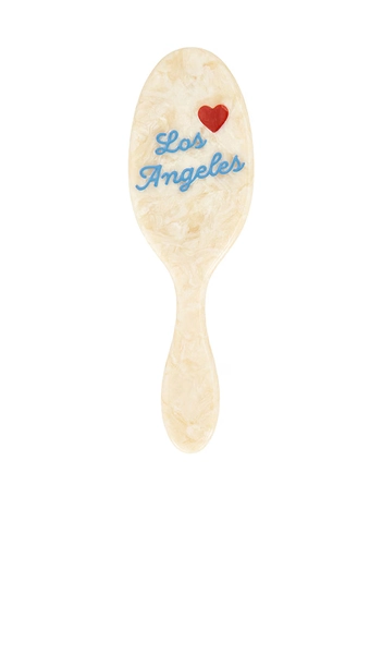 Solar Eclipse x Revolve Hand-Painted Los Angeles Amazing Hair Day Brush in Cream.